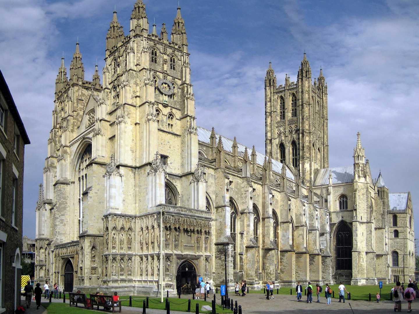 Canterbury Cathedral's west front and Bell Harry tower, in the cathedral city we collect removals from in East Kent